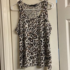 Leopard print tank top.